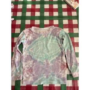 Burt's Bees Kids Long Sleeve Tie Dye Tee Shirt Size 3T Purple Blue White